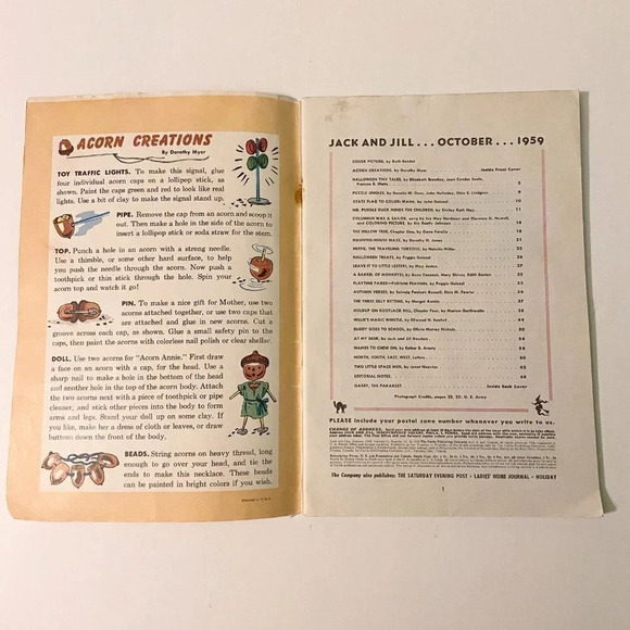 Vintage 1959 Jack and Jill Halloween Magazine October Edition Ruth Bendel - Picture 5 of 16